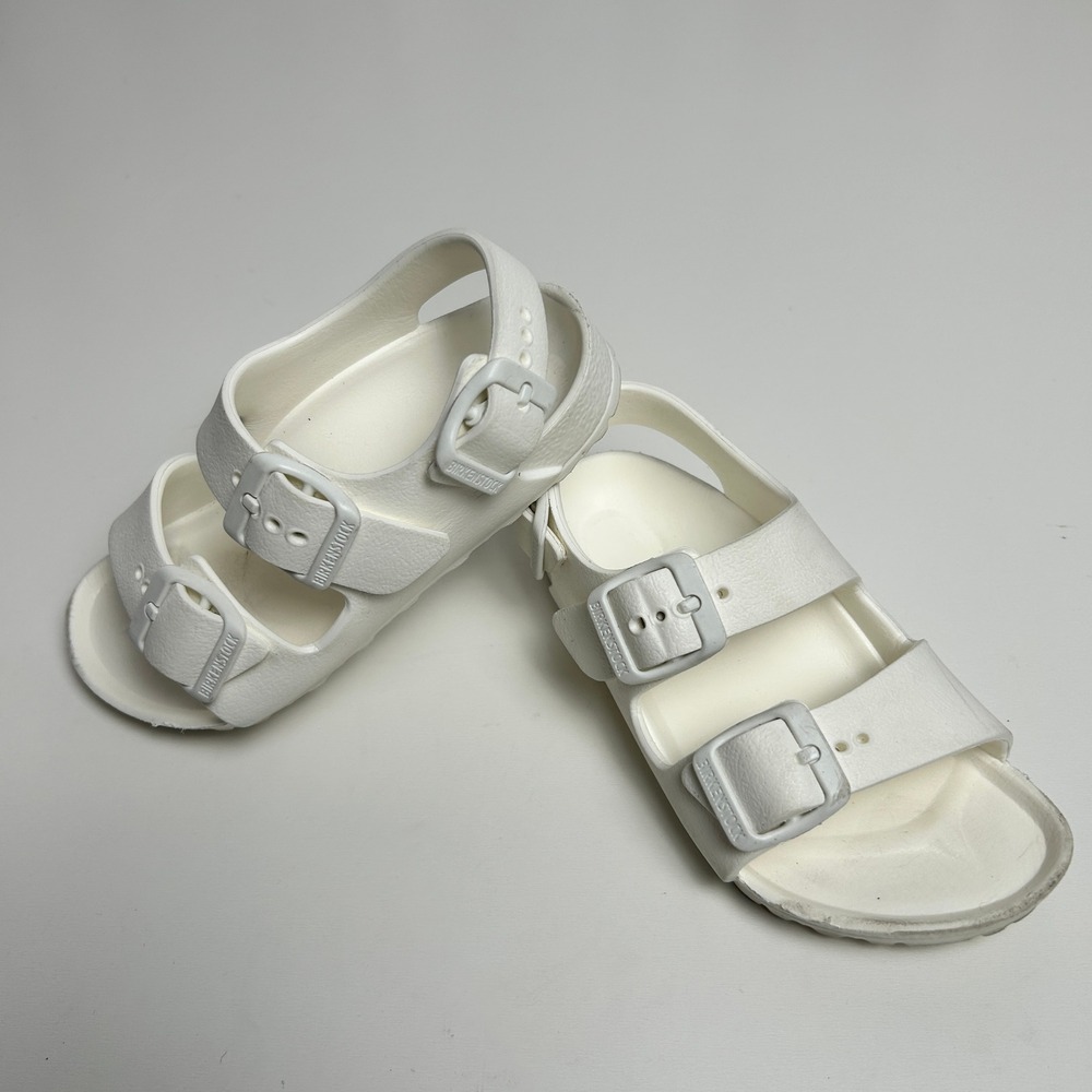 Birkenstock Milano EVA White Sandals Kids Size 27 EU Two-Strap Ankle Strap
